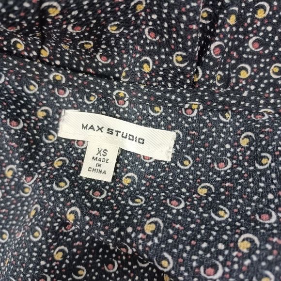 Max Studio Psychedelic Dots Pattern Wrap Ruffle Dress Western Casual - Picture 6 of 7